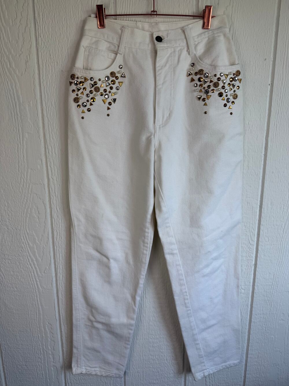Vintage Monique Jeans White Size 9/10 High Rise Jeans Beads